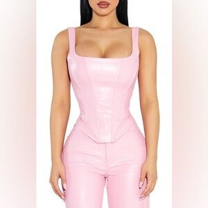 Naked Wardrobe Pink Croc Matching Set XS